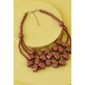 Collier en bois et résine, fabriqué à la main avec des matériaux naturels, accessoires de mode en cristal - Product Image 2