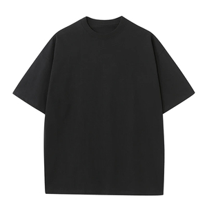 T-shirt décontracté pour homme, coupe ample, couleur unie, été, 100% coton, poids lourd, écologique, antibactérien, séchage rapide, respirant, manches courtes - Product Image 2