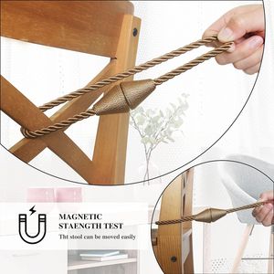 2 Pack Modern Handmade Magnetic Curtain <b>Tiebacks</b> Rope Weave Holdbacks for Decorative Drapes Window Curtain Poles Accessories - Product Image 5