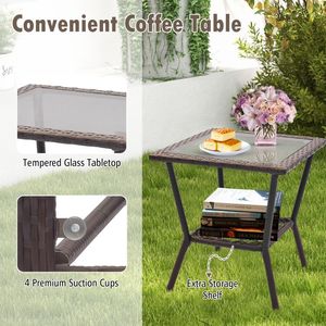 Set Bistrot da Esterno con Dondolo e Tavolino a 2 Livelli, Arredamento da Giardino Resistente per Balcone - Product Image 6