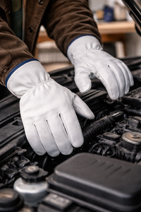 ถุงมือหนังสีขาวสำหรับงานซ่อมบำรุงเครื่องจักรและงานในโรงงาน ทนทาน กระชับมือ ป้องกันมือสำหรับงานอุตสาหกรรม - Product Image 2