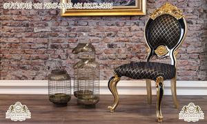 เฟอร์นิเจอร์ห้องรับประทานอาหารสไตล์ราชวงศ์ สีดำทอง ขัดเงา ผลงานชิ้นเอก โต๊ะรับประทานอาหารสีดำทอง แกะสลักลายทองดำ เฟอร์นิเจอร์ห้องรับประทานอาหาร - Product Image 3