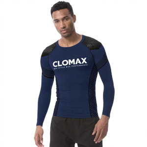 T-shirt de compression à manches longues pour homme, anti-UV, séchage rapide, noir, avec votre design et logo personnalisés - Product Image 3