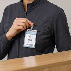 Ensemble d'uniformes médicaux unisexe respirant à col en V en polyester et élasthanne, tricoté rafraîchissant, pour usage hospitalier, détection d'aiguilles, service OEM - Product Image 3