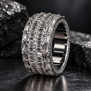 Bague en argent 925 style Hip Hop, sertie de moissanite VVS et de diamants CVD taille marquise, passe le testeur de diamants, très vendue, bijoux fins pour hommes - Product Image 1