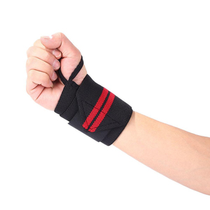 ASKIM IMPEX Sangles de soutien pour poignets noires avec rayures bleues, fermeture auto-agrippante pour exercices de gymnastique, étirements et sécurité sportive - Product Image 4