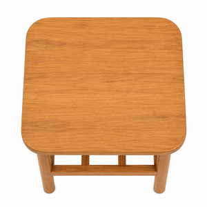 Scandinavian <b>Square</b> Solid Teak Wood Dining <b>Table</b> Open Lattice Base | Handcrafted Modern Eco-Friendly Waterproof Hotel Furniture - Product Image 2