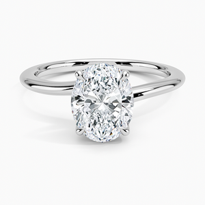 Anillo BOJ 0154 con Corte Ovalado, Plata 925, Engaste de Puntas, Anillo Solitario con Diamante de 2ct, Color D, VVS1, Moissanita GRA, Precio Bajo - Product Image 1