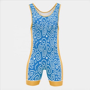 Premium <b>Women</b> Wrestling <b>Singlet</b> Printed One Piece Martial Arts High Neck Sleeveless Sports Apparel Lightweight 100% Polyester - Product Image 2