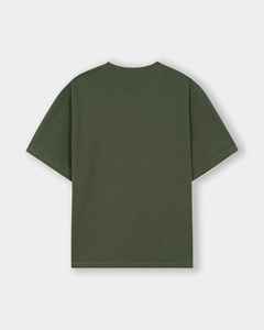 Premium Quality Heavyweight Textured <b>Waffle</b> Knit Men's Oversized Drop Shoulder Olive Green T <b>shirt</b> - Product Image 5