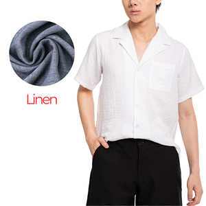 Chemises décontractées personnalisées en lin/coton à séchage rapide pour hommes, avec service OEM, tissage Dobby, impression par détection d'aiguille et compression, manches courtes - Product Image 5