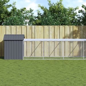 Jaula Grande para Pollos de Acero Galvanizado Antracita, Jaula Resistente para Animales - Product Image 1