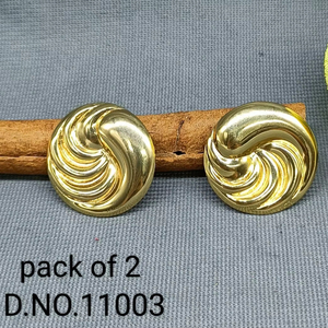 Antique Gold Plated Stainless Steel Stud <b>Earrings</b> with Zircon Trendy O Shaped Unique Design - Product Image 1