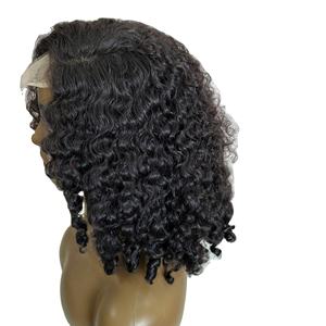 Peluca rizada ondulada profunda suelta Frontal de encaje HD cinta de punta plana Ins extensiones de cabello humano 100% cabello crudo vietnamita precio al por mayor - Product Image 4