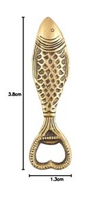 Abridor de Botellas de Cerveza de Latón Premium con Forma de Pez, Abridor de Tapas de Botella de Metal Dorado Elegante para Bar, Cocina, Regalos, Suministro al por Mayor OEM - Product Image 4