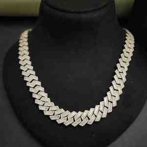 Elegante Cadena Cubana Unisex de Plata de Ley 925 de 20MM, Estilo Hip Hop, Regalo Moderno con Diamante Cultivado en Laboratorio para Todos los Amantes - Product Image 1