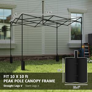 10FT X 10FT Replacement Canopy Top UPF50+ Protection <b>White</b> Pop up Canopy Tent with 4 <b>Sand</b> Bags Tent Accessories - Product Image 3