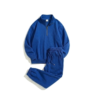Ensemble de survêtement pour femme avec fermeture éclair quart de tour, en coton et élasthanne respirants, comprenant un sweat-shirt et un pantalon de jogging, idéal pour les loisirs décontractés - Product Image 4