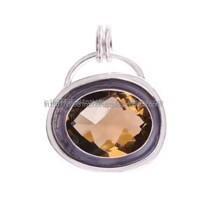 Colgante de cuarzo ahumado Natural más hermoso facetado hecho a mano con plata de ley sólida hermoso cristal gris profundo regalo perfecto - Product Image 6