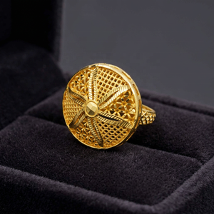 Bagues de mode en gros plaquées or micron 14K, 18K, 24K, bagues de mariée style Dubaï, bagues traditionnelles, Oro Joyeria - Product Image 3