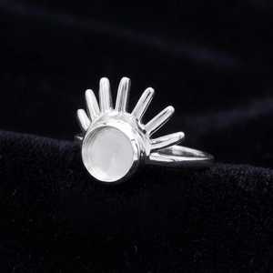 925 Sterling Silver Round Blank Bezel Rising 6mm Sun Celestial Ring DIY Resin Ashes & Breastmilk Keepsake Ring Setting Vintage - Product Image 5