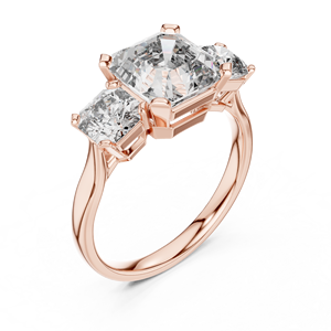 Bague pour femme en or rose 14 carats au design créatif, sertie de diamants de laboratoire multi-coupes, certifiés GRA, cadeau idéal à porter partout. - Product Image 4