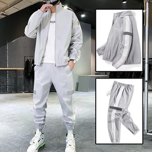 ชุดวอร์มสีขาวแดงแบบ unisex แขนยาว ซิปคอตั้ง สปอร์ต น้ำหนักเบา ผลิตจากโพลีเอสเตอร์ สำหรับผู้ใหญ่ ใส่สบายๆ ในฤดูใบไม้ผลิ - Product Image 2