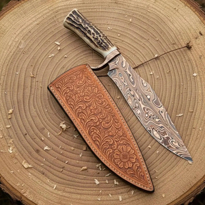 Copper Damascus Steel Chef <b>Knife</b> Handmade Kitchen Food Preparation Tool For Cooking <b>Slicing</b> Chopping And Cutting - Product Image 3