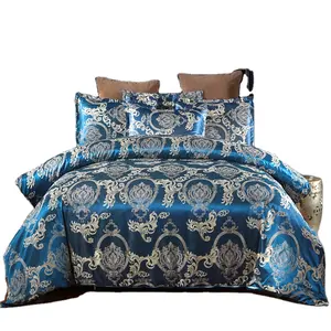 होटल लक्जरी आधुनिक संयंत्र ज्यामितीय शुद्ध पुष्प मुद्रित संयंत्र प्रकार Duvet बिस्तर कवर सज्जित चादर बिस्तर जाजम सेट