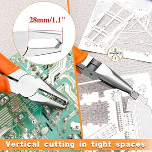 Coupe-embouts à 90 degrés avec lame ultra-affûtée, pince coupante transversale à mâchoires affûtées de 4 mm, pince coupante à bec long - Product Image 3