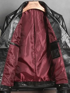 Chaqueta de Motociclista Clásica de Cuero Encerado para Hombre - Product Image 2