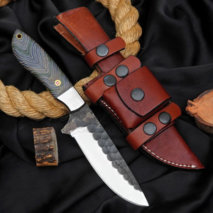 Cuchillo de Supervivencia para Exteriores Hecho a Mano por UA Supplies, Hoja de Acero Inoxidable, Punta de Gota, Mango de Micarta, 10 Pulgadas de Longitud Total, Funda de Cuero - Product Image 1