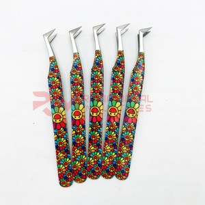 Pince à épiler professionnelle RMI à 90 degrés, revêtement papier, vente en gros, acier inoxydable de haute qualité, pour extensions de cils, pointue - Product Image 4
