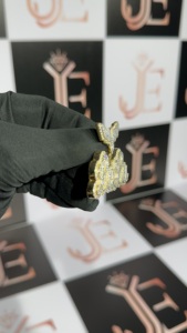 Collier pendentif personnalisé avec nom en écriture cursive, tendance, serti de moissanite LULU, en argent sterling 925, bijoux pour rappeurs - Product Image 3