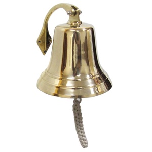 Soporte de latón náutico Campana de barco Exportador Artesanías de metal Campanas de barco de latón modernas Campana de metal montada en la pared al por mayor - Product Image 1