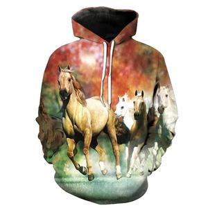Sudadera con capucha de caballo con estampado 3D para hombre, sudadera informal de invierno, Jersey holgado para otoño e invierno, novedad de 2025 - Product Image 5
