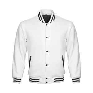 Blouson Bomber Varsity Hiver Los Angeles Rams pour Homme Bleu & Blanc avec Bordure en Fourrure de Mouton et Fermeture Boutonnée, Écussons Brodés - Product Image 5