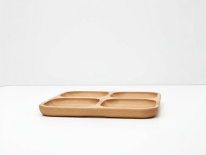 Square Wooden <b>Snack</b> <b>Tray</b> 4 Compartment Serving Board Divided Appetizer Platter Wooden Charcuterie Dish for Nuts Fruits & Treats - Product Image 5