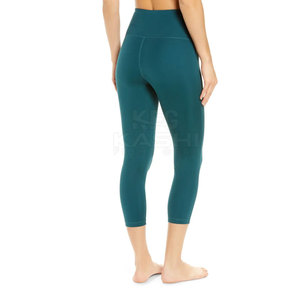 Premium Quality Mid Elastic Waist Solid Spandex/<b>Nylon</b> Sweat-Wicking Fitness Wear Women <b>Legging</b> for Gym Training and Running - Product Image 3