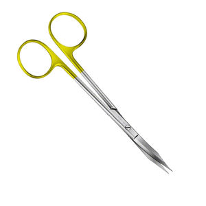 Ciseaux dentaires en acier allemand de 13 cm, demi-or, avec lame courbée lisse et pointe acérée pour usage industriel et DIY, certifiés CE par Grip Surgical - Product Image 3
