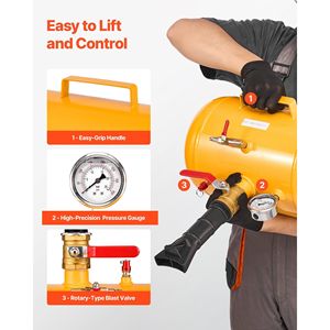 Herramienta de Aire para Reparación de Neumáticos de Servicio Pesado, 5 Gal/18.9 L, Presión de Operación de 87-116 PSI, con Gatillo de Aire - Product Image 4