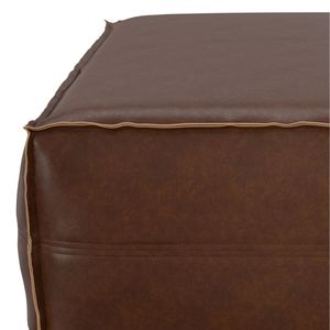 Tavolino da Caffè Brody Extra Large in Pelle Marrone Scuro Invecchiato, Pouf e Sgabelli - Product Image 4