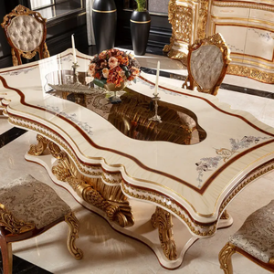 Juego de Comedor de Madera de Caoba Sólida de Lujo Europeo, Tallado a Mano, Estilo Palacio Francés, Muebles de Mesa y Sillas de Alta Gama - Product Image 4