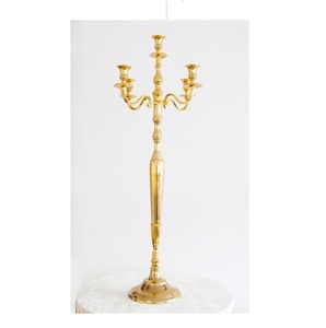 Candelabro de metal con acabado plateado para decoración de bodas y arreglos románticos de velas en la mesa - Product Image 6