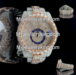 Luxury Gold Moissanite <b>Watch</b> Date Display Iced Out Diamond <b>Mechanical</b> <b>Watch</b> Automatic <b>Watch</b> <b>for</b> <b>Men</b> - Product Image 4