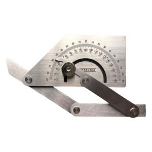Rapporteur multi-usages en acier inoxydable, disponible pour mesurer les angles internes et externes - Product Image 1
