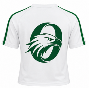 Maillot de cheerleading blanc et vert à manches courtes – Tenue de sport athlétique pour l'entraînement et la compétition - Product Image 2