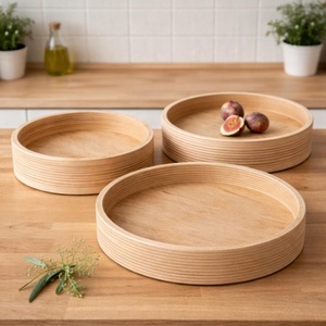 ถาดไม้กระถินขนาดกลางสำหรับใช้ในครัว ถาดไม้กระถินทรงลึกสำหรับเสิร์ฟ ถาดไม้กระถินทรงแบนสำหรับจัดแสดง ถาดไม้กระถินทรงกว้างสำหรับโต๊ะอาหาร - Product Image 1