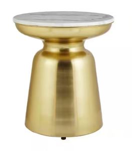 Table d'appoint moderne en fer bicolore artisanale avec base en forme de sablier pour le mobilier de salon - Product Image 2
