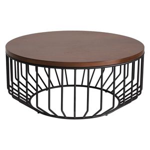 Mesa de Centro de Madera y Hierro de Primera Calidad para Sala de Estar, Mesa Auxiliar para Oficina en Casa - Product Image 3